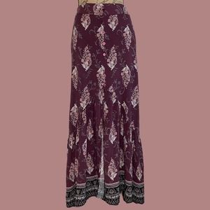 Luna Chix Bohemian Print Asymmetrical Maxi Peasant Skirt